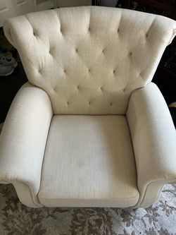 Cream Tufted Upholstered Accent Chair