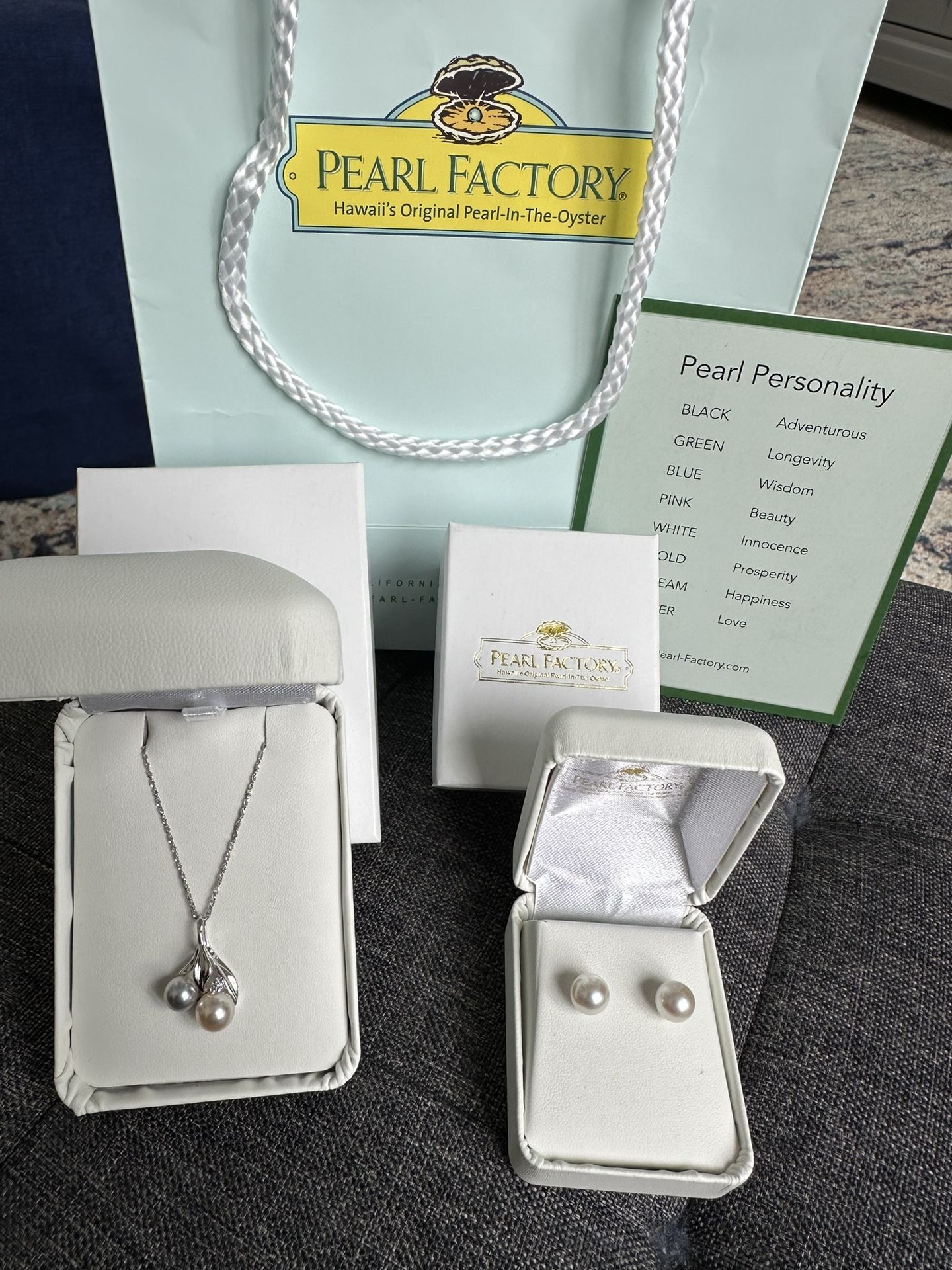 Akoya Pearl 14k White Gold Necklace And Earrings