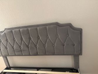 Queen suede bed frame