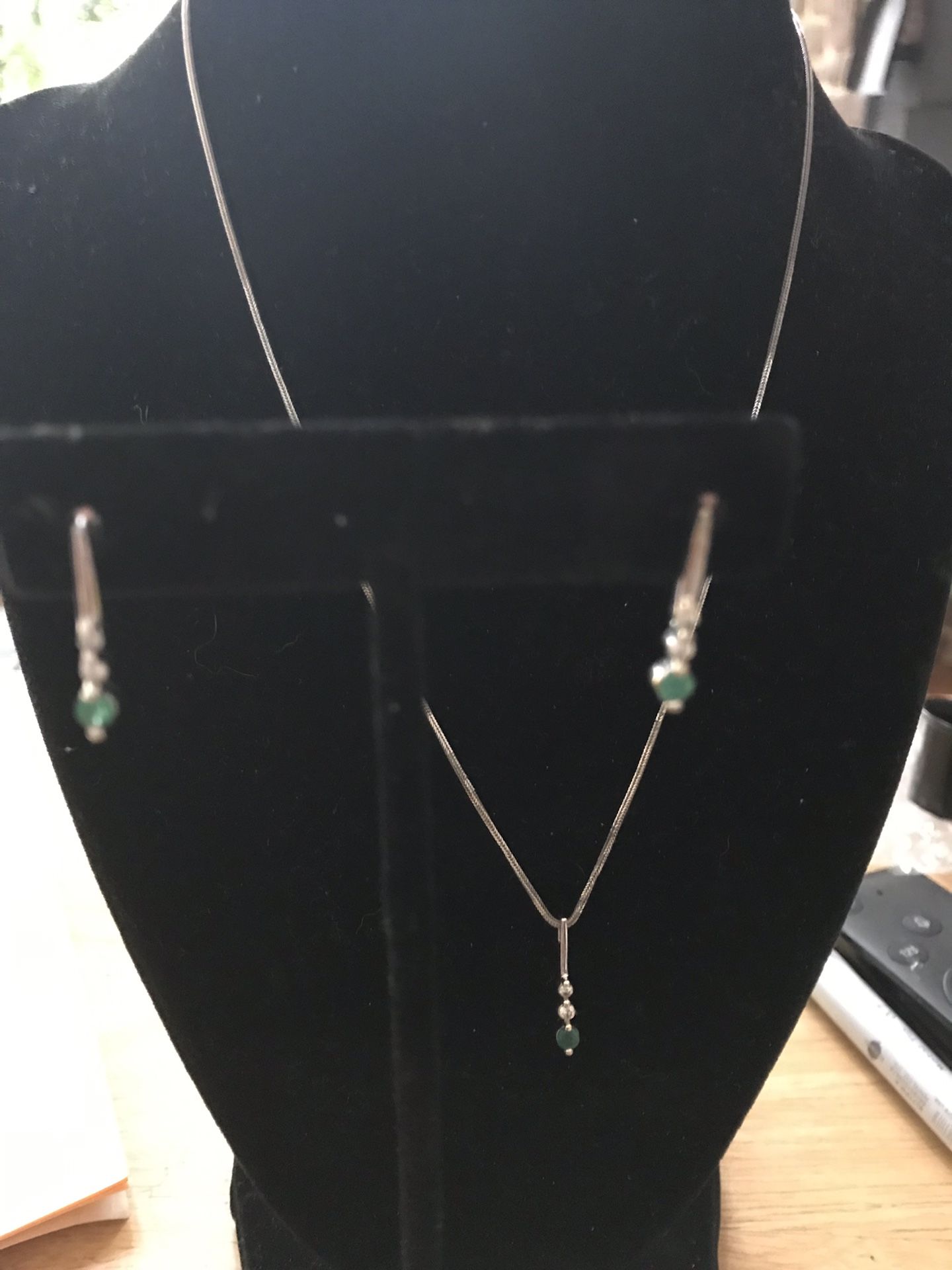 Natural Emerald and Diamond Set