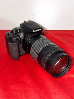 Canon EOS Rebel T6 18MP DSLR Camera 75-300mm Lens Black 3” LCD