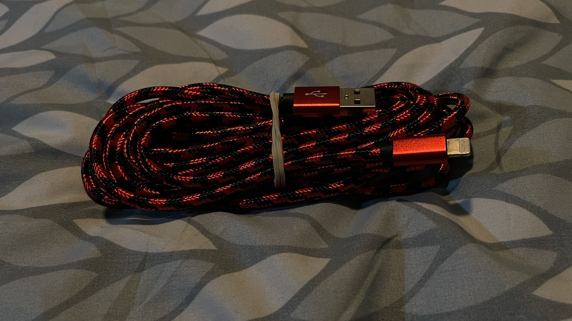 10ft iPhone Red And Black Charger