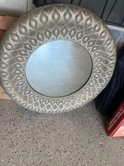 Silver framed mirror