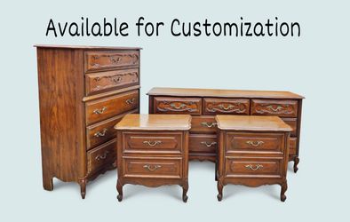 4 Pc French Provincial Bedroom Set - Available for Customization ❤️ Dresser Chest 2 Nightstands