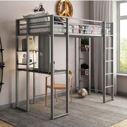 ( Twin ) Loft Space Saver Bed Frame  with ( Desk & Shelf space )