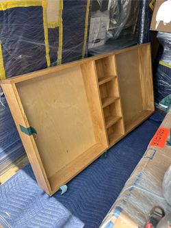 Custom white oak medicine cabinet bathroom vanity
