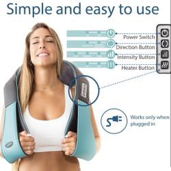 New Massager Shiatsu Neck & Back Massage with Heat Deep Kneading Pillow Full Body Massager