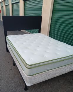 FULL BED FRAME WITH BOX AND MATTRESS