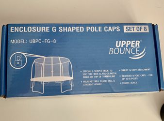 Enclosure G Shaped Trampoline Pole Caps 1.5 Inches Set Of 8