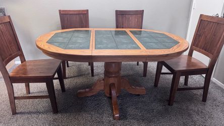 Michael Scott Solid Wood Oak Dining Table + 4 Chairs
