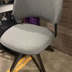 Modern Dining Chairs with Thick Cushions, Upholstered Fabric Side Chairs for Dining Room & Kitchen, Comfortable Carbon Steel Legs, Gray $ 