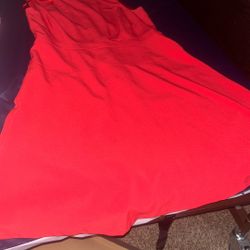 Red midi dress