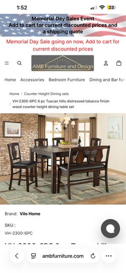 Dinning table with bench