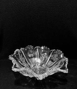 Antique Higbee Panelled Thistle Delta Bowl EAPG 1910’s Diameter 9”. Clear decorative bowl from 1905, is in excellent condition.