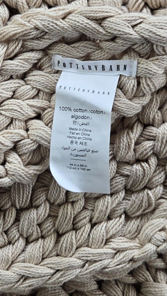 POTTERY BARN BAYSIDE CHUNKY KNIT THROW BLANKET