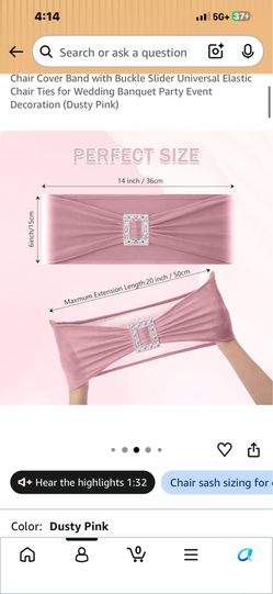 Chair bands blush pink qty 250