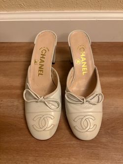 Vintage Chanel Leather Mule Heels