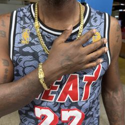 12mm Wide 212 Grams Miami Cuban Links Necklace And Bracelet 