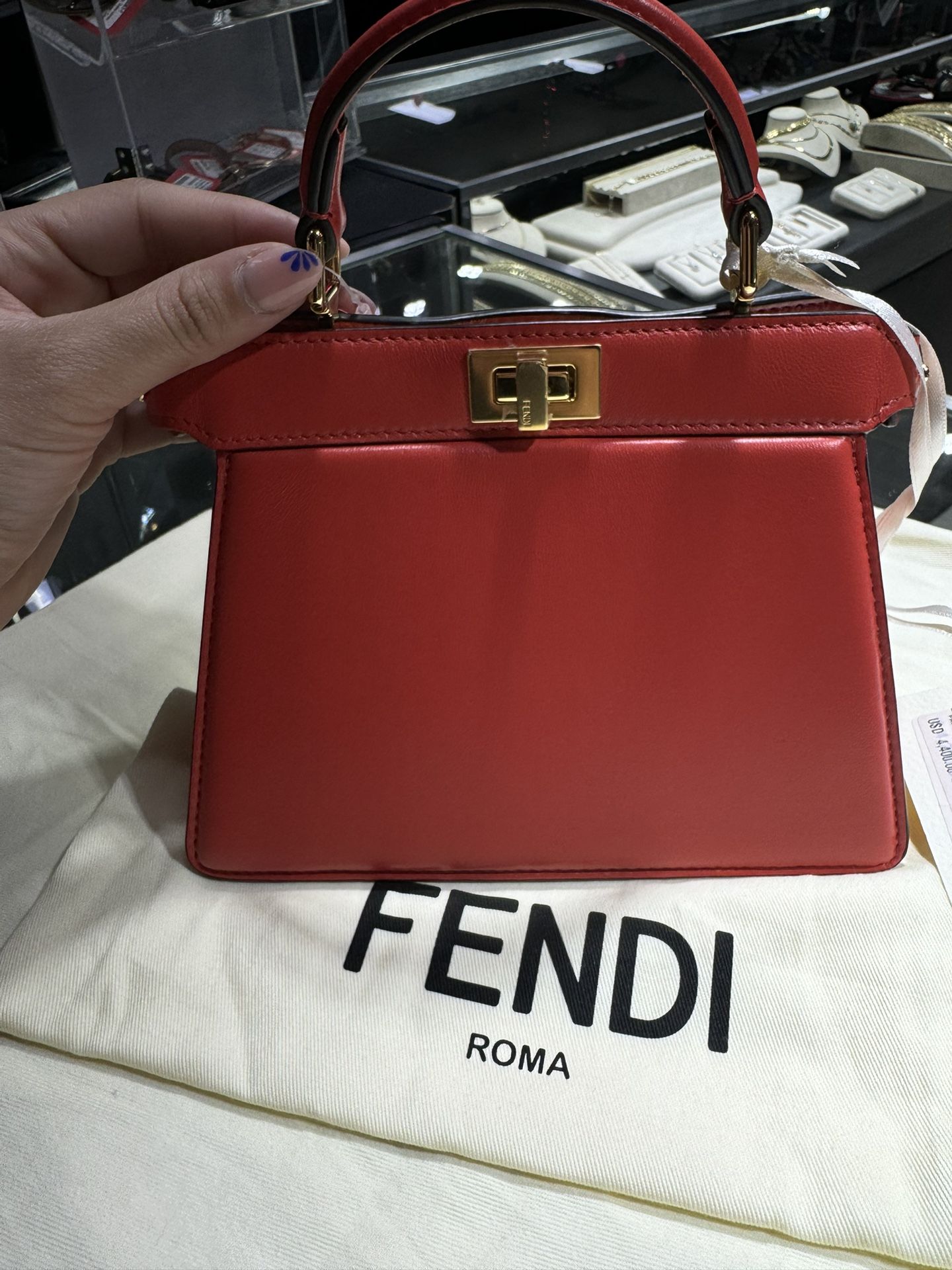 Fendi Peekaboo Iseeu Petite Leather Tote Bag New With Tags
