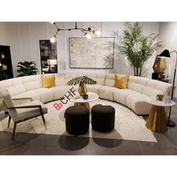8 Piece Upholstery Stered Modular Sectional Sofa Ivory 