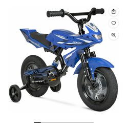 Hyper Bicycles 12" Boys Speedbike for kids, Blue, with Training Wheels, Ages 2 to 4 years old
