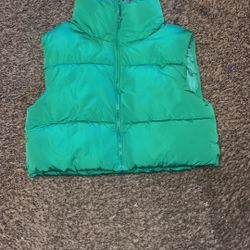 Green Puffer Vest 