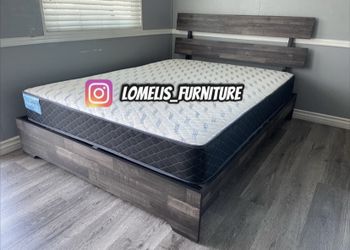 King Grey Aticus Platform Bed With Ortho Mattress Included 
