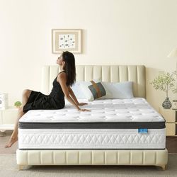 12" Full Size Hybrid Mattress Medium Firm Pocket Spring Mattress in a Box