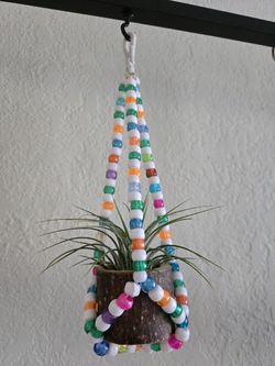 Beaded Hanging Planter - With Or Without Airplant
