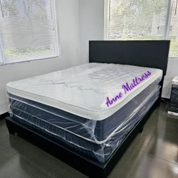 NEW QUEEN PILLOW TOP MATTRESS AND BOX SPRING