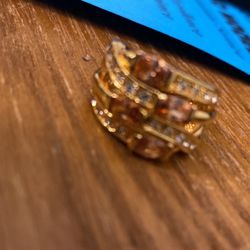 Metal Unknown Women’s Ring W Amber/choc Stones Cos