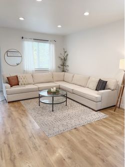 Clean large sectional couch beige color delivery available