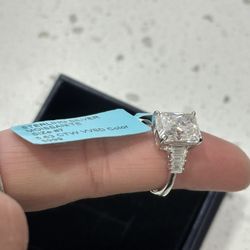 Moissanite Earrings & Engagement Ring 