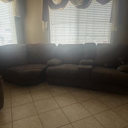  Brown Couches W/ 2 Recliners
