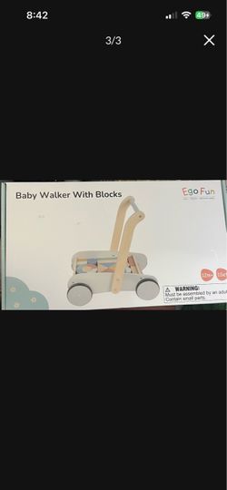 Ego Fun Wooden Baby Walker With Blocks