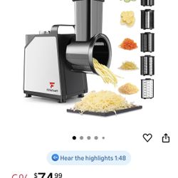 🆕 In 📦 Electric Cheese Grater&Vegetable Slicer,250W,5️⃣in1️⃣Kitchen salad chopper Food Processor with One-Touch Control