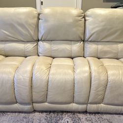 Leather Sofa and Loveseat with Power Recliners and USB Ports