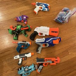 9 Toy Guns  ( Nerf & Other Kinds) Bullets 