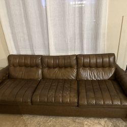 Leather  vintage aviator couch