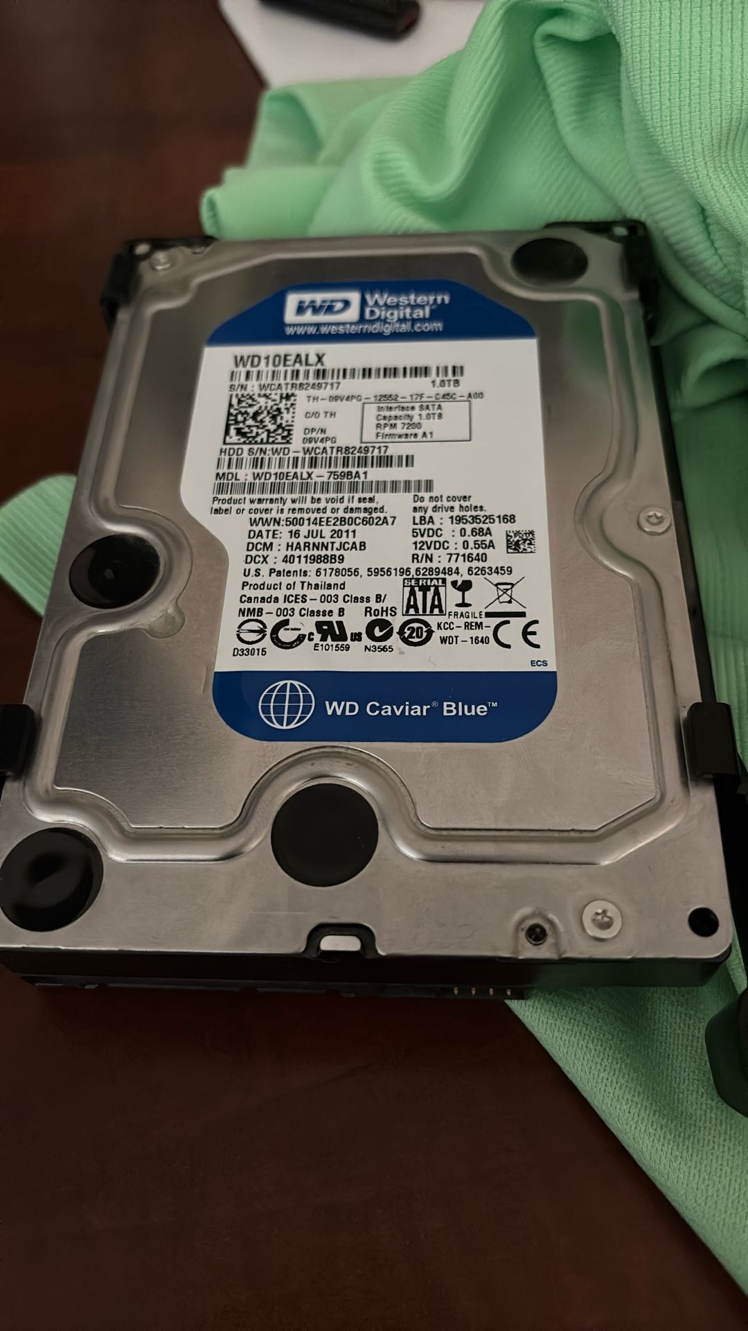 Two 1TB Western Digital Hard drives