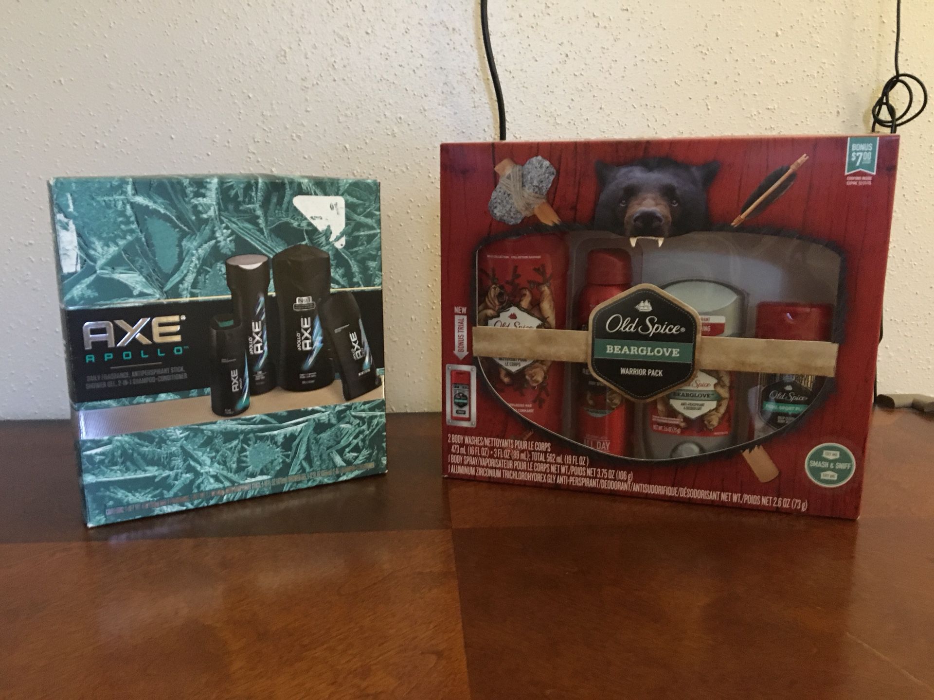 AXE and OLD SPICE Gift Set for men. Axe Apollo set and Old Spice Bear Glove scent. $10 each. Cash only. No trades no holds. Pickup in Spring 77373