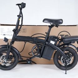 Adult and adolescent folding electric bicycles, 14 inch 500W 24MPH 48V 10Ah battery
