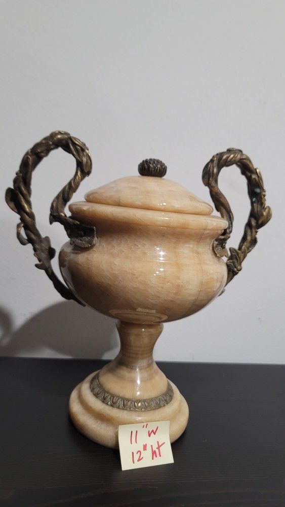 Vintage Solid Marble Urn Centerpiece