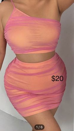 2 Piece Body Con Top And Skirt