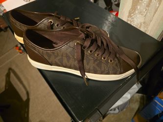 Michael Kors Brown Monogram Low-Top Sneakers