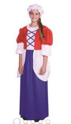 Betsy Ross Dress (Child) RG Costumes 91216, Medium 8/10• Assembled Product Dimensions (Lx Wx H) 17.00 × 11.00 x 1.00 Inches🆕✅• Size : M (8-10)