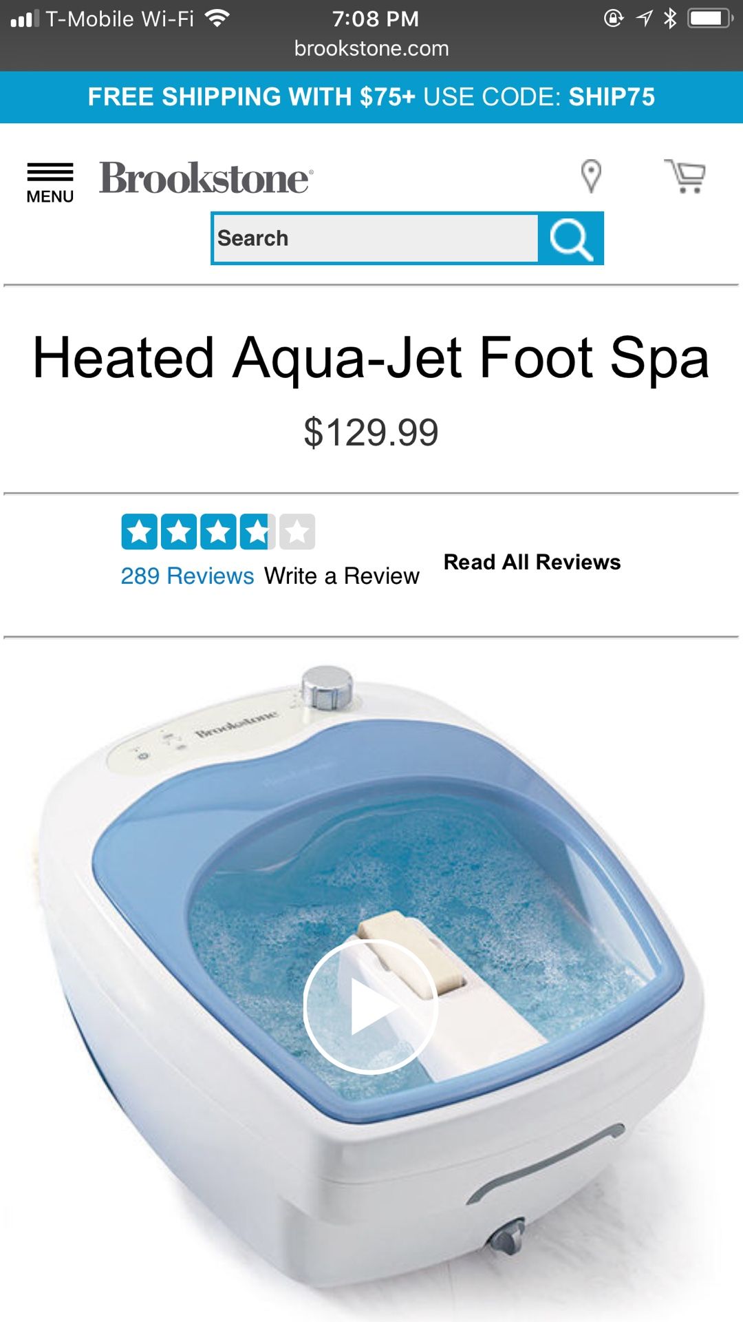 Brookstone Heated Aqua-Jet Foot Spa