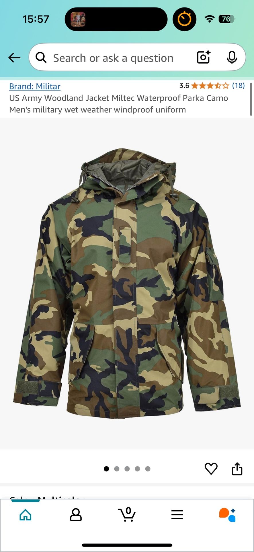Woodland Camo Rain Jacket