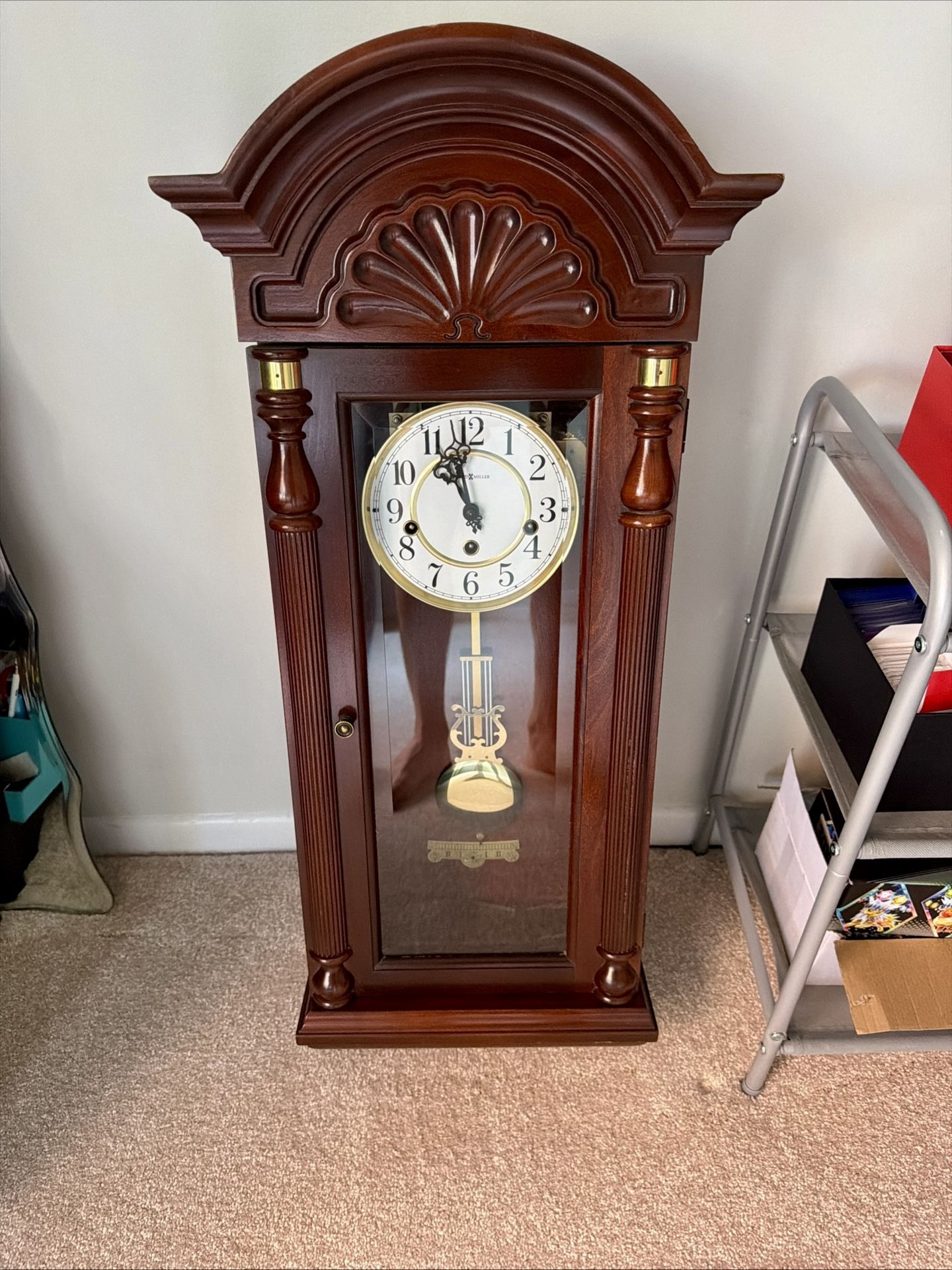 Howard Miller Jennison Mahogany Triple Chime Wall Clock 612-221