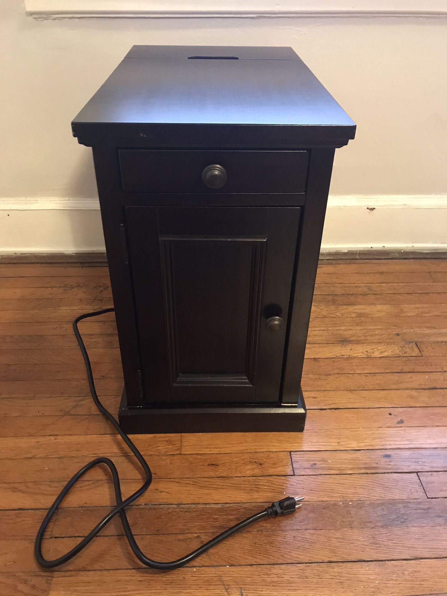 End Table or Night Stand with built-in power strip